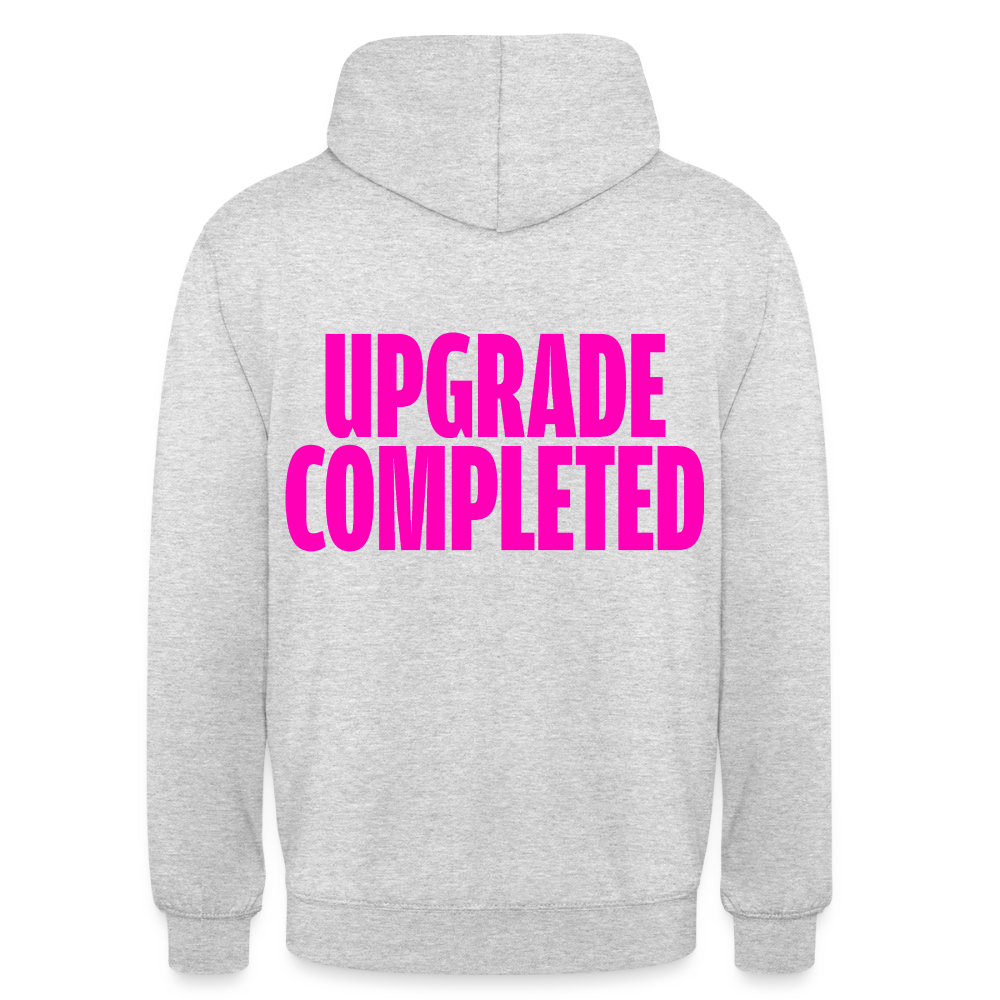 Unisex Hoodie „UPGRADE COMPLETED“ - Hellgrau meliert