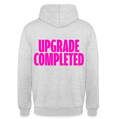 Unisex Hoodie „UPGRADE COMPLETED“ - Hellgrau meliert