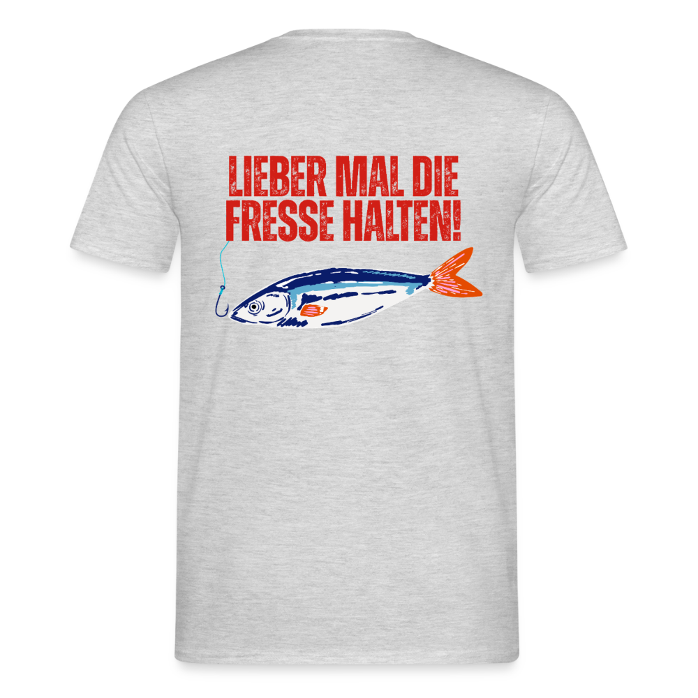 Unisex T-Shirt "Lieber mal die Fresse halten" - Grau meliert