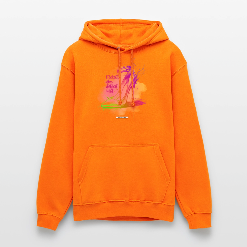 Hoodie Shine – Stöckelt, aber stolpert nicht. - Orange