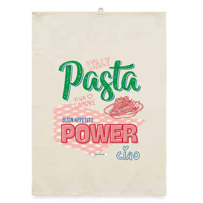 KITCHEN VIBES PASTA POWER Organic Geschirrtuch / Stoffserviette - Natur