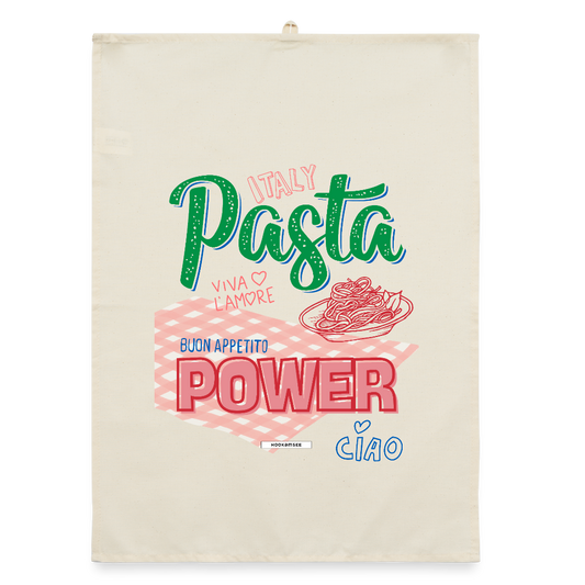 KITCHEN VIBES PASTA POWER Organic Geschirrtuch / Stoffserviette - Natur