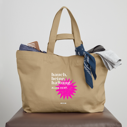 Große Shopping Bag True Talk „Bauch. Beine. Haltung“ #160 - Karamell 