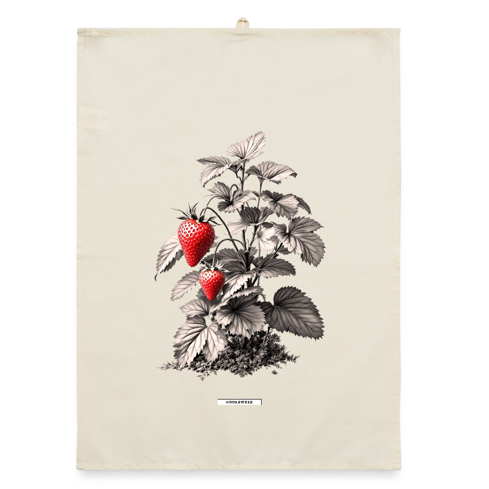 FLORA ERDBEEREN Organic Geschirrtuch / Stoffserviette - Natur