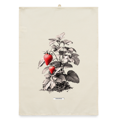 FLORA ERDBEEREN Organic Geschirrtuch / Stoffserviette - Natur