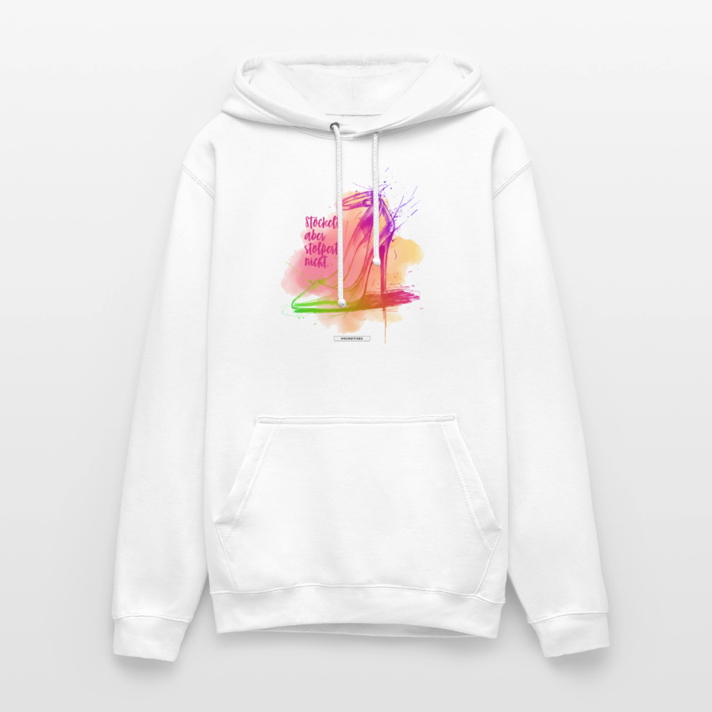 Hoodie Shine – Stöckelt, aber stolpert nicht. - Weiß