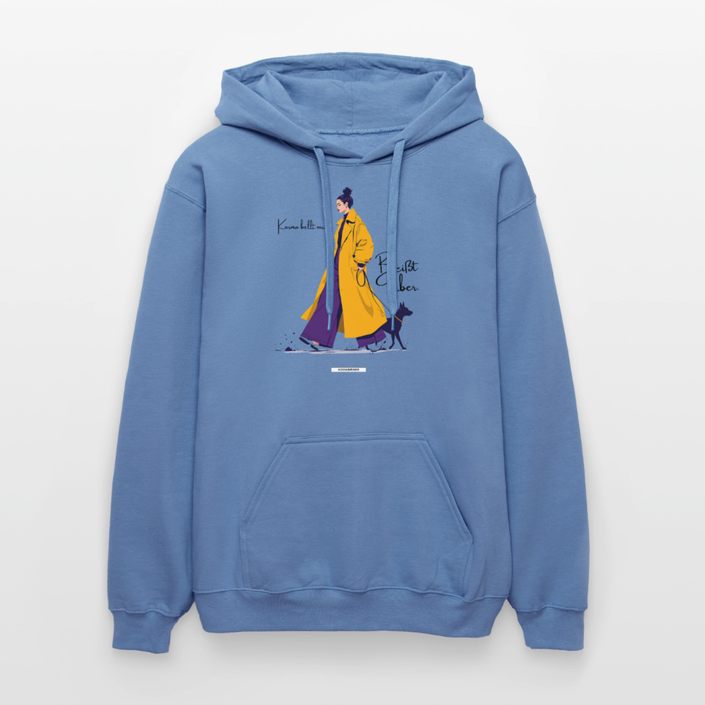 Hoodie Karma bellt nicht. Beißt aber. - Carolina Blue