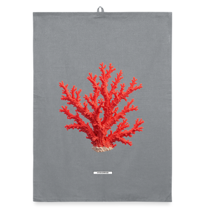 AQUA CORAL BRANCH Organic Geschirrtuch / Stoffserviette - Grau