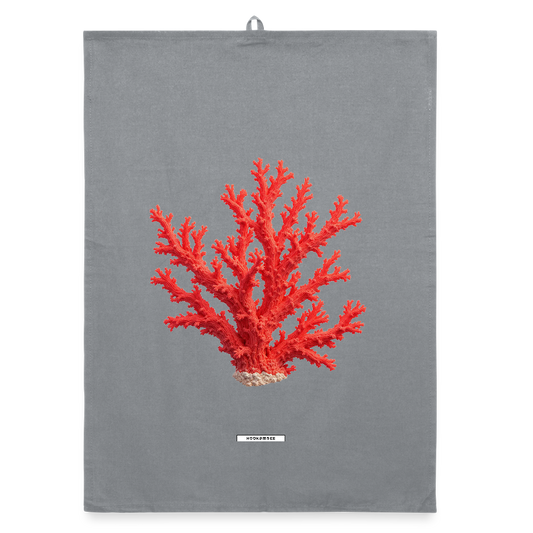 AQUA CORAL BRANCH Organic Geschirrtuch / Stoffserviette - Grau