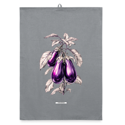 FLORA AUBERGINEN Organic Geschirrtuch / Stoffserviette - Grau