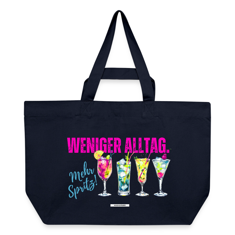 Große Shopping Bag "Weniger Alltag. Mehr Spritz!" #168 - Navy