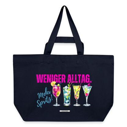 Große Shopping Bag "Weniger Alltag. Mehr Spritz!" #168 - Navy