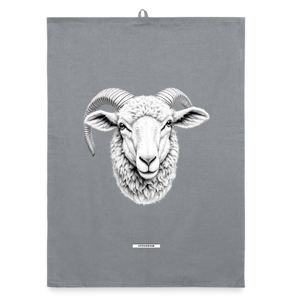 FAUNA SCHAF Organic Geschirrtuch / Stoffserviette - Grau