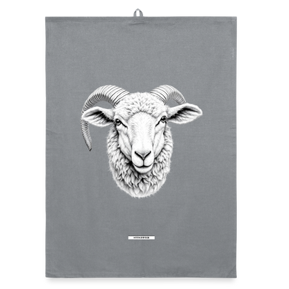 FAUNA SCHAF Organic Geschirrtuch / Stoffserviette - Grau