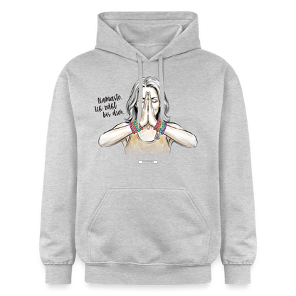 Hoodie Namaste. Ich zähl bis drei. - Hellgrau meliert