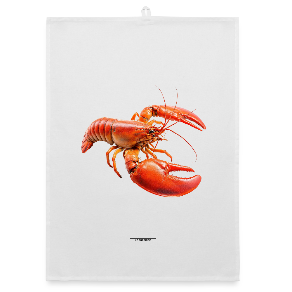 AQUA LOBSTER RED Organic Geschirrtuch / Stoffserviette - Weiß