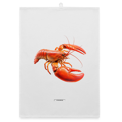AQUA LOBSTER RED Organic Geschirrtuch / Stoffserviette - Weiß