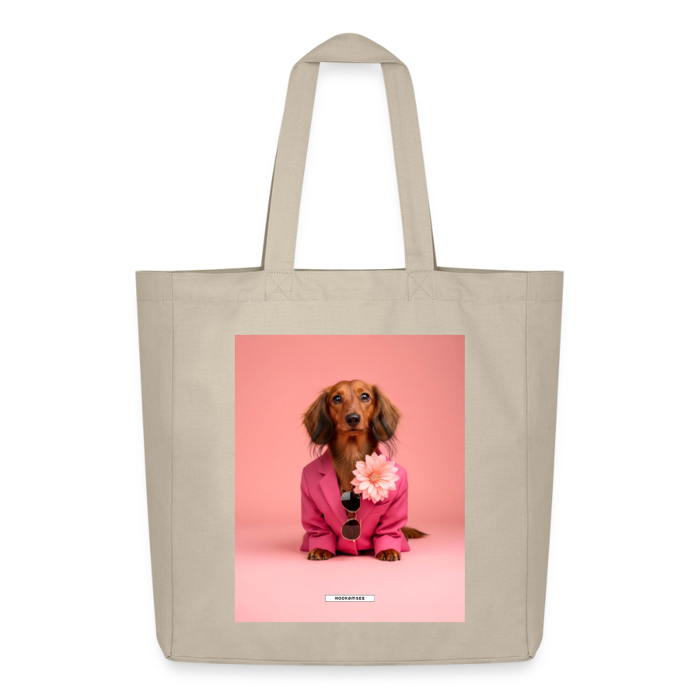Große Shopping Bag Styled Dogs – Dackel - Cremebeige
