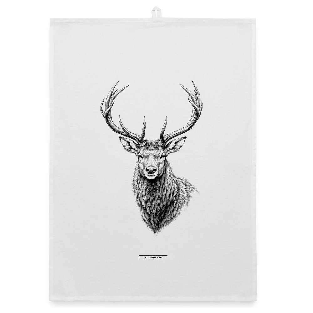 FAUNA HIRSCH Organic Geschirrtuch / Stoffserviette - Weiß