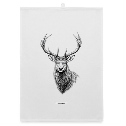 FAUNA HIRSCH Organic Geschirrtuch / Stoffserviette - Weiß