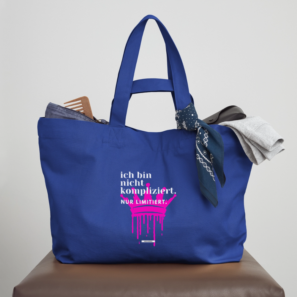 Große Shopping Bag True Talk „Ich bin nicht kompliziert“ #157 - Dunkelblau