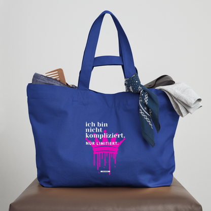 Große Shopping Bag True Talk „Ich bin nicht kompliziert“ #157 - Dunkelblau