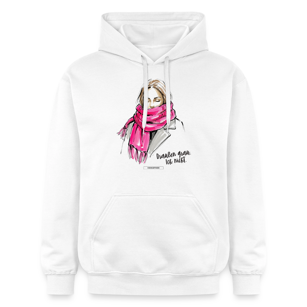 Hoodie Draußen grau. Ich nicht. - Weiß