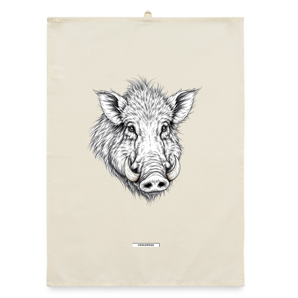 FAUNA WILDSCHWEIN Organic Geschirrtuch / Stoffserviette - Natur