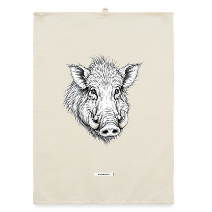 FAUNA WILDSCHWEIN Organic Geschirrtuch / Stoffserviette - Natur