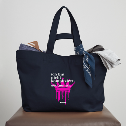 Große Shopping Bag True Talk „Ich bin nicht kompliziert“ #157 - Navy