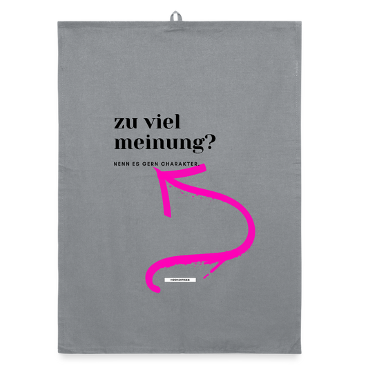 TRUE TALK #5 Organic Geschirrtuch / Stoffserviette - Grau