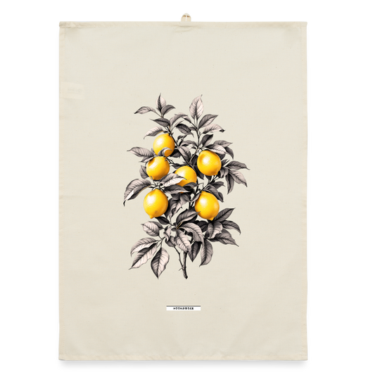 FLORA ZITRONEN Organic Geschirrtuch / Stoffserviette - Natur