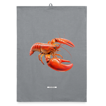AQUA LOBSTER RED Organic Geschirrtuch / Stoffserviette - Grau