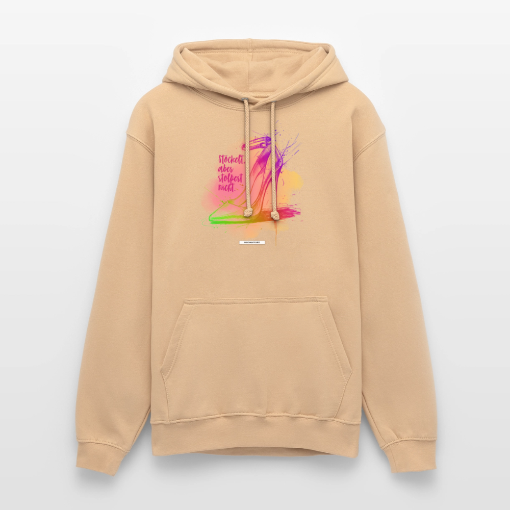 Hoodie Shine – Stöckelt, aber stolpert nicht. - Pfirsich