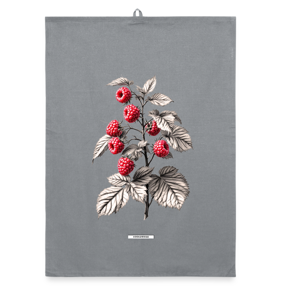 FLORA HIMBEEREN Organic Geschirrtuch / Stoffserviette - Grau