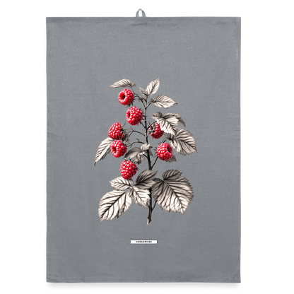 FLORA HIMBEEREN Organic Geschirrtuch / Stoffserviette - Grau