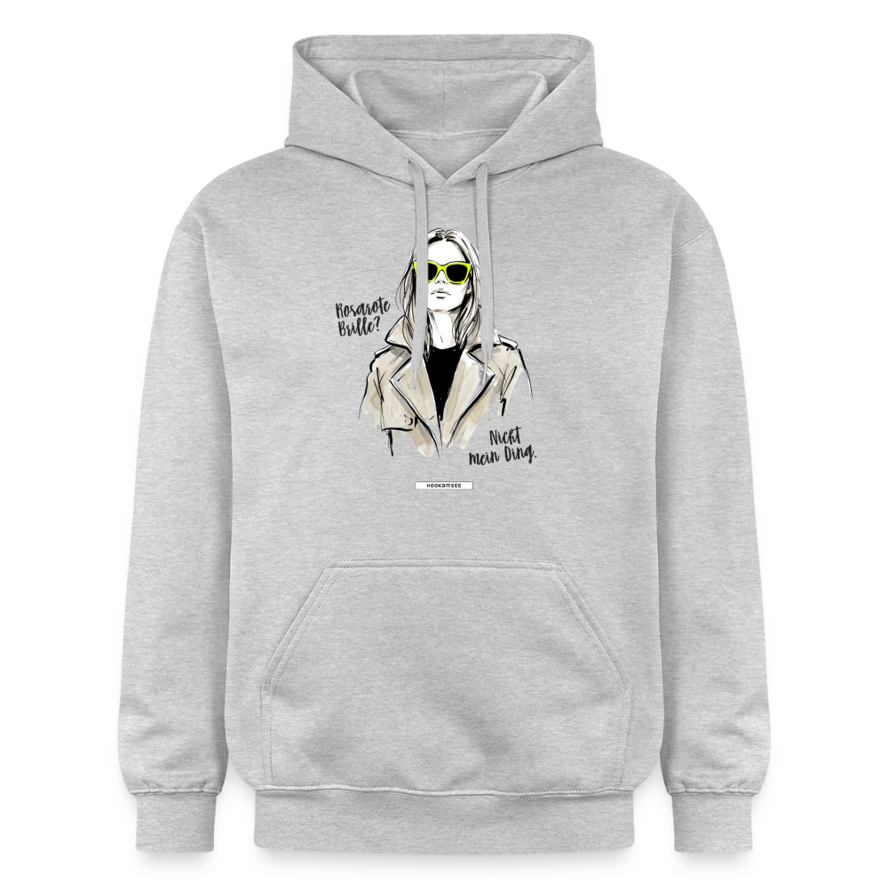 Hoodie Rosarote Brille? Nicht mein Ding. - Hellgrau meliert