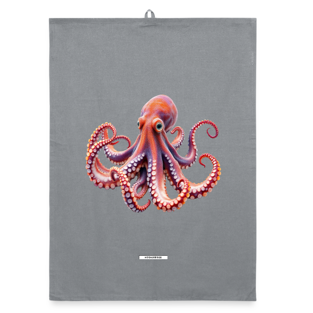 AQUA SUNSET OCTOPUS Organic Geschirrtuch / Stoffserviette - Grau