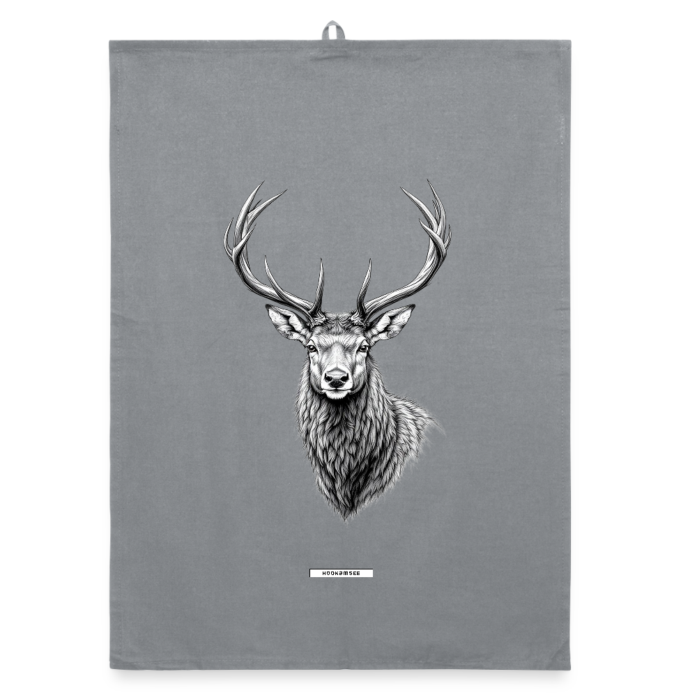 FAUNA HIRSCH Organic Geschirrtuch / Stoffserviette - Grau