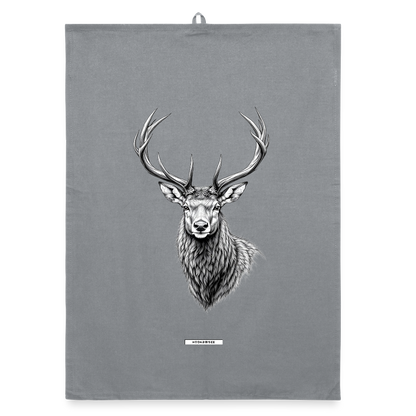 FAUNA HIRSCH Organic Geschirrtuch / Stoffserviette - Grau