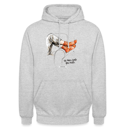 Hoodie Ich muss heute gar nichts - Hellgrau meliert