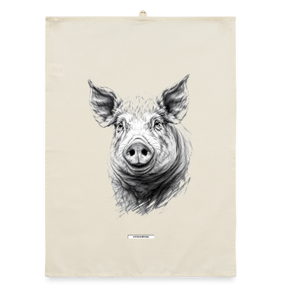 FAUNA SCHWEIN Organic Geschirrtuch / Stoffserviette - Natur