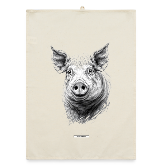 FAUNA SCHWEIN Organic Geschirrtuch / Stoffserviette - Natur
