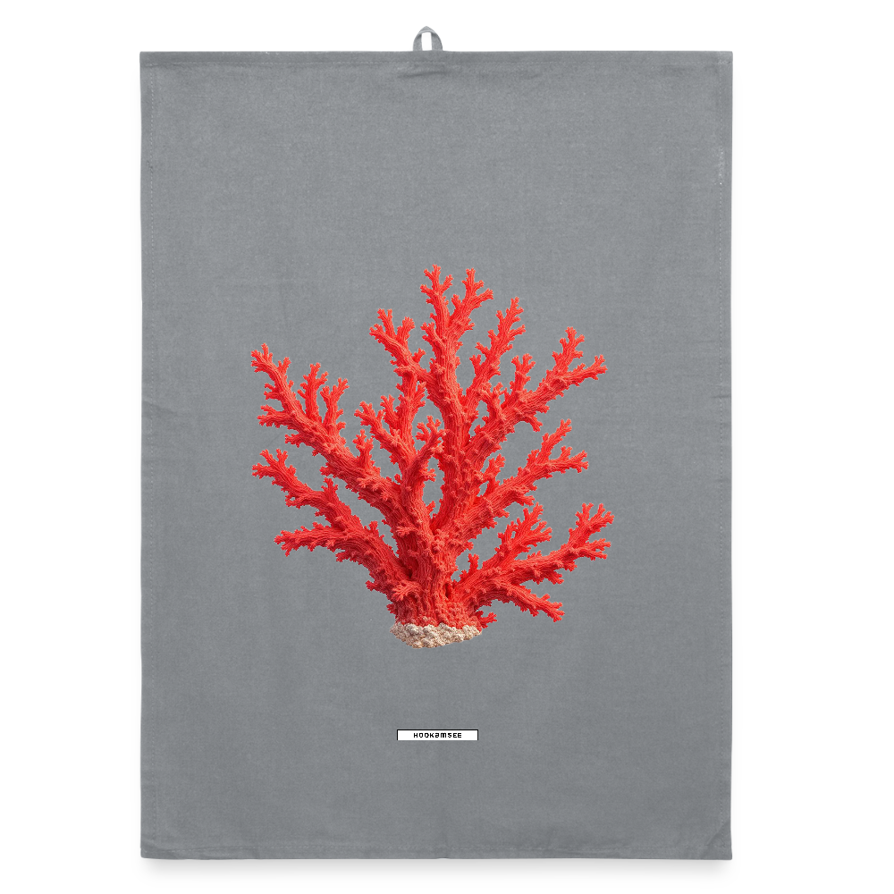AQUA CORAL BRANCH Organic Geschirrtuch / Stoffserviette - Grau