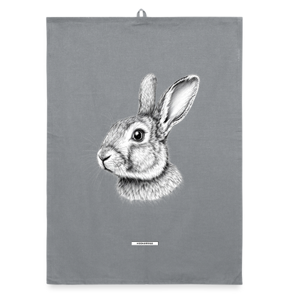 FAUNA HASE Organic Geschirrtuch / Stoffserviette - Grau