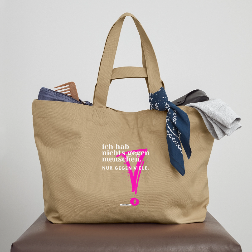 Große Shopping Bag True Talk „Ich hab nichts gegen Menschen“ #159 - Karamell 