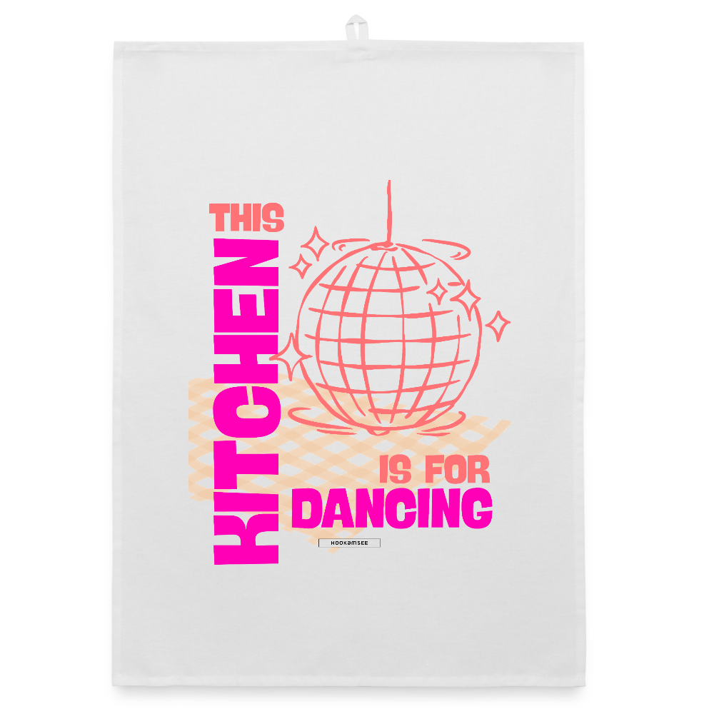 KITCHEN VIBES DANCING Organic Geschirrtuch / Stoffserviette - Weiß