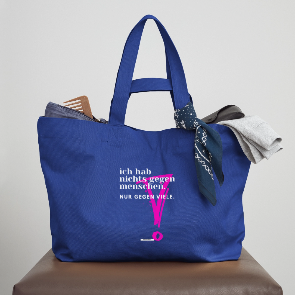Große Shopping Bag True Talk „Ich hab nichts gegen Menschen“ #159 - Dunkelblau