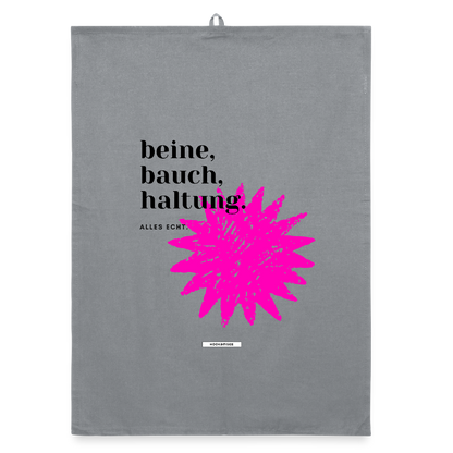 TRUE TALK #13 Organic Geschirrtuch / Stoffserviette - Grau