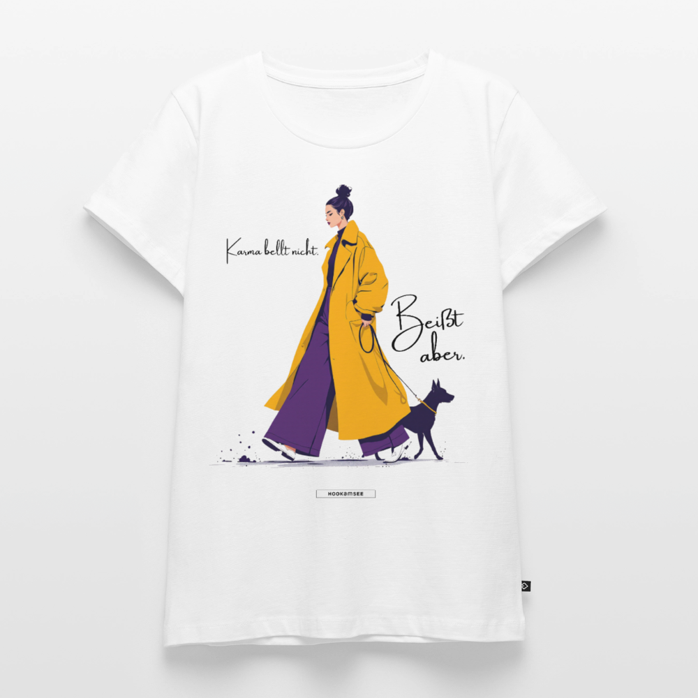 Shirt Karma bellt nicht. Beißt aber. - Weiß